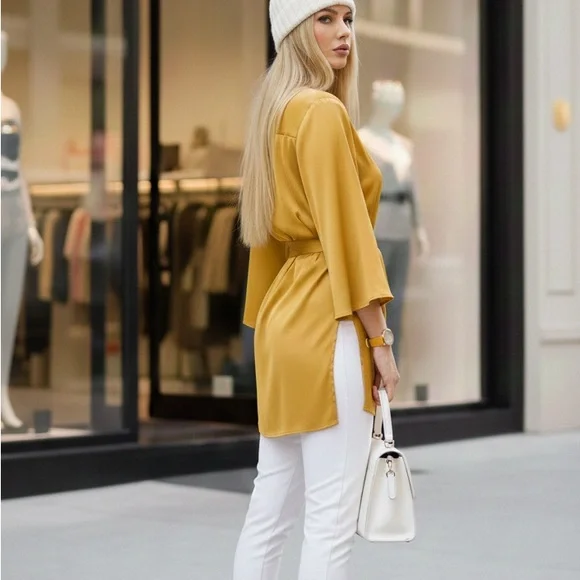 Zara Mustard Yellow Blouse - Picture 2 of 10